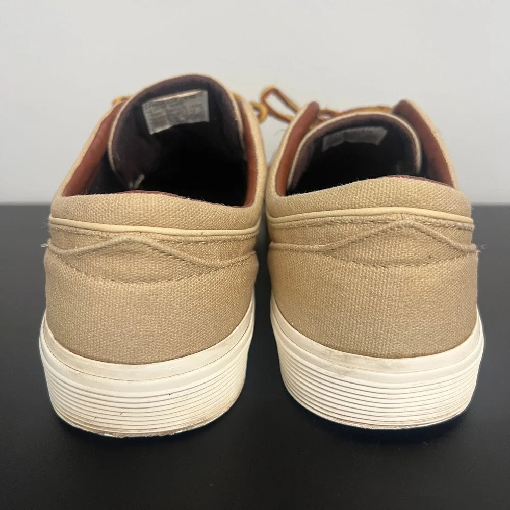 Polo Ralph Lauren Faxon Low Mens Khaki Canvas Sneakers 8.5D 0200001087 L15